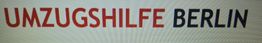 Schriftzug: "UMZUGSHILFE BERLIN" in rot und schwarz auf weißem Hintergrund.