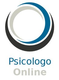 Logo con círculo tricolor y texto "Psicologo Online" en azul y gris.