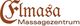 Logo mit braunem Text: "Elmasa Massagezentrum" in dekorativer Schrift.