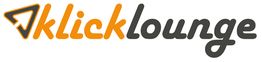Logo mit Text "klicklounge" in Orange und Grau, mit stilisiertem Pfeil links.