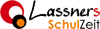 Logo mit Text "Lassners SchulZeit" und stilisiertem roten und schwarzen Kreis links.
