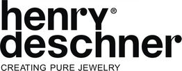 Henry Deschner Logo mit Slogan "Creating Pure Jewelry" in schwarzem Text auf weißem Hintergrund.