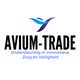 Logo van Avium-Trade met de tekst: "Ondersteuning in Innovatieve Zorg en Veiligheid".