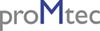 Logo mit dem Text „proMtec“ in Grau und Blau.