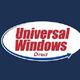 Logo of Universal Windows Direct with red text on a white oval, set against a dark blue background.