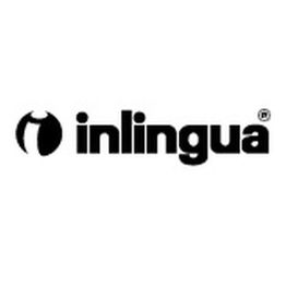 Logo von Inlingua mit schwarzem Text und abstraktem Symbol links daneben.