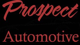 "Prospect Automotive logo with a silhouette of a car in the background."