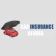 Red car under black umbrella, next to text: "Car Insurance Denver".