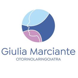 Logo con profili stilizzati e testo "Giulia Marciante, otorinolaringoiatra".