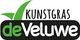 Logo met tekst "Kunstgras de Veluwe" en een groene grasgrafiek.