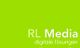 Grünes Logo mit weißem Text: "RL Media, digitale Lösungen".