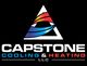 Triangle logo with "Capstone Cooling & Heating LLC" written below in bold red and blue text.
