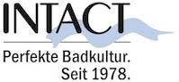 INTACT-Logo mit Slogan: "Perfekte Badkultur. Seit 1978." auf weißem Hintergrund.