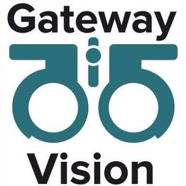 Stylized eyeglasses logo with "Gateway Vision" text above and below.