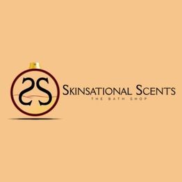 Logo of Skinsational Scents, The Bath Shop, with stylized "SS" in a circular design.