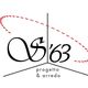 Logo con testo "S'63 progetto & arredo" e linea curva tratteggiata rossa sopra.