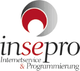 Logo von Insepro mit rotem und grauem Kreis, Text: "Internetservice & Programmierung".