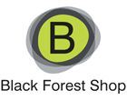Logo mit einem großen "B" in grünem Kreis und Text "Black Forest Shop" darunter.