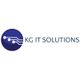 Logo von KG IT Solutions mit blauem Kreis und weißen Schaltkreislinien.