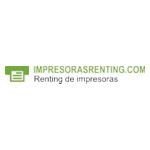 Logo de impresorasrenting.com con texto: "Renting de impresoras" en verde y gris.