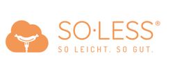 Logo mit Wolke, darin Waage. Text: "SO-LESS. SO LEICHT. SO GUT."
