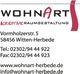 Wohnart Logo mit Adresse: Vormholzerstr. 5, Witten-Herbede, Tel., Fax, Website und E-Mail.