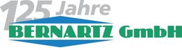 Logo: 125 Jahre BERNARTZ GmbH in Grau und Grün mit einer blauen geometrischen Form.