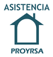 Logo con texto "Asistencia Proyrsa" y una casa estilizada en el centro.