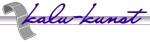 Ein Logo mit dem Text "kalu-kunot" und einem grauen Filmstreifen auf weißem Hintergrund.
