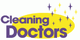 Logo: "Cleaning Doctors" in lila Buchstaben mit gelbem Hintergrund und funkelnden Sternen.