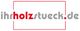 Logo mit dem Text "ihrholzstueck.de" in Grau und Rot, umrahmt von einem roten Rechteck.