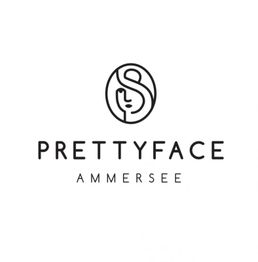 Logo mit stilisiertem Gesicht und Schriftzug "PrettyFace Ammersee" auf weißem Hintergrund.