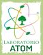 Logo con atomo stilizzato e albero al centro, testo "Laboratorio Atom" in verde.