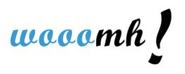Der Schriftzug "wooomh!" in blauer und schwarzer Kursivschrift auf weißem Hintergrund.