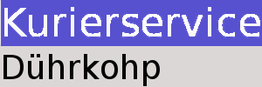 Text "Kurierservice Dührkohp" auf blau-grauem Hintergrund.