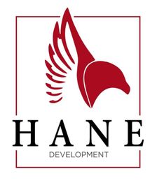 Logo mit roten Adlerflügeln und Kopf. Text: "HANE DEVELOPMENT".