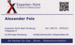 Visitenkarte von Experten-Point, mit Kontaktdaten und Adresse in Bad Homburg.