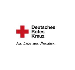 Logo des Deutschen Roten Kreuzes mit dem Slogan "Aus Liebe zum Menschen".