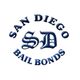 "Blue text logo of San Diego Bail Bonds with stylized 'SD' in the center."