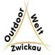 Logo mit "Outdoor Welt Zwickau" in Dreiecksform.