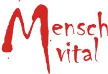Handgeschriebener roter Text "Mensch vital" auf weißem Hintergrund.
