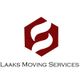 Red hexagon with stylized white "S" and text "Laaks Moving Services" below.