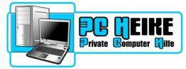 Computer- und Laptop-Grafik mit Text "PC Heike: Private Computer Hilfe".
