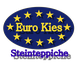 Logo: Euro Kies, gelbe Sterne im Kreis, Steinteppiche.
