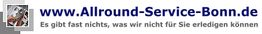 Logo von Allround-Service-Bonn.de mit Slogan: "Es gibt fast nichts, was wir nicht für Sie erledigen können."