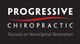 Progressive Chiropractic logo with tagline "Focused on NeuroSpinal Restoration" on a black background.