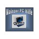 "Logo von Mainzer PC Hilfe mit Computer, Tastatur, Maus und Headset auf blauem Hintergrund."
