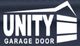 Logo of "Unity Garage Door" with a stylized garage door design.