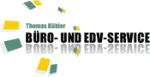 Logo "Thomas Köhler Büro- und EDV-Service" mit bunten quadratischen Elementen.