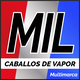 Logo con fondo tricolor. Texto: "MIL CABALLOS DE VAPOR Multimarca".